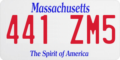 MA license plate 441ZM5