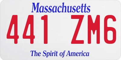 MA license plate 441ZM6