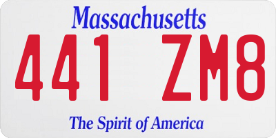 MA license plate 441ZM8