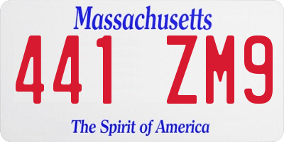 MA license plate 441ZM9