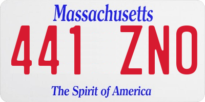 MA license plate 441ZN0