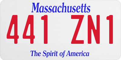 MA license plate 441ZN1