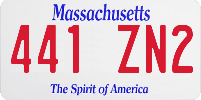 MA license plate 441ZN2