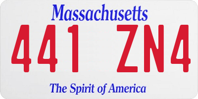MA license plate 441ZN4