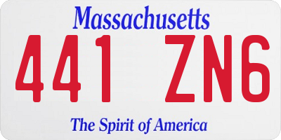 MA license plate 441ZN6