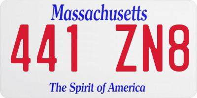 MA license plate 441ZN8