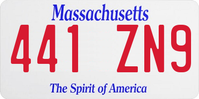 MA license plate 441ZN9