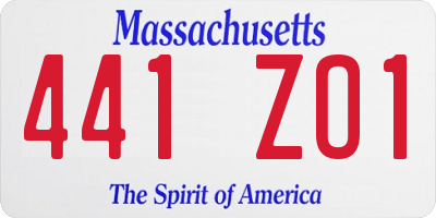 MA license plate 441ZO1