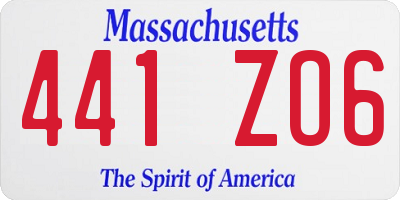 MA license plate 441ZO6