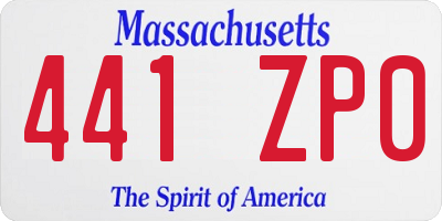 MA license plate 441ZP0