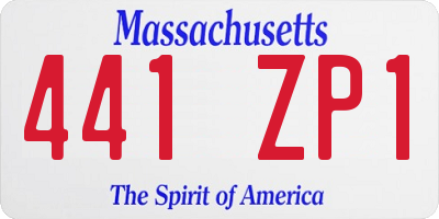 MA license plate 441ZP1