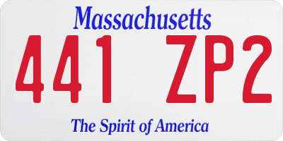 MA license plate 441ZP2