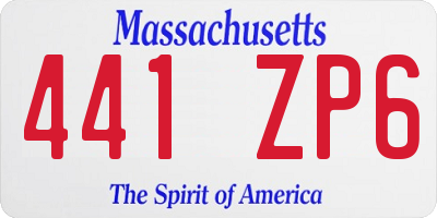 MA license plate 441ZP6