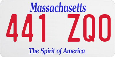 MA license plate 441ZQ0