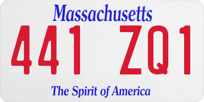 MA license plate 441ZQ1