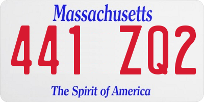 MA license plate 441ZQ2