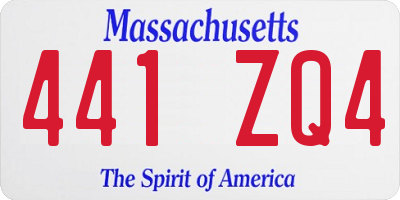 MA license plate 441ZQ4