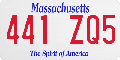 MA license plate 441ZQ5
