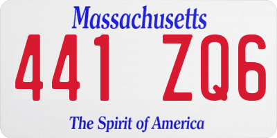 MA license plate 441ZQ6