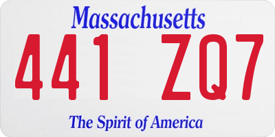 MA license plate 441ZQ7