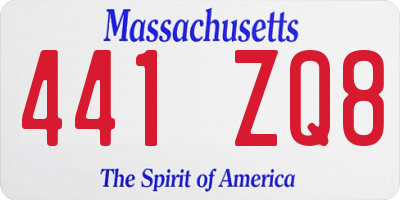 MA license plate 441ZQ8