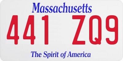 MA license plate 441ZQ9