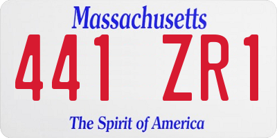 MA license plate 441ZR1