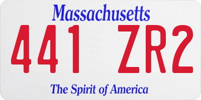 MA license plate 441ZR2