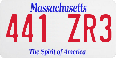 MA license plate 441ZR3