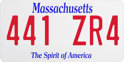 MA license plate 441ZR4