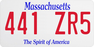 MA license plate 441ZR5