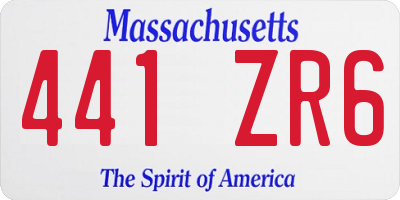 MA license plate 441ZR6