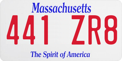 MA license plate 441ZR8