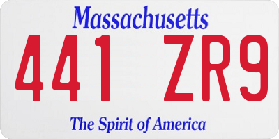 MA license plate 441ZR9