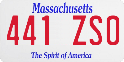 MA license plate 441ZS0
