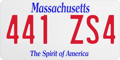 MA license plate 441ZS4