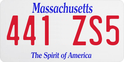 MA license plate 441ZS5