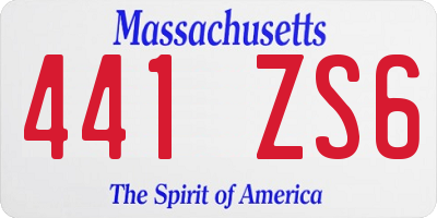 MA license plate 441ZS6