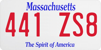MA license plate 441ZS8