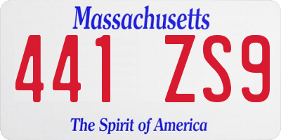 MA license plate 441ZS9