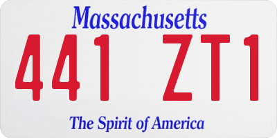 MA license plate 441ZT1