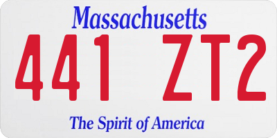 MA license plate 441ZT2