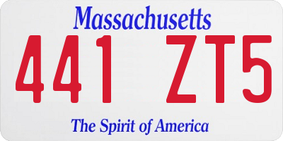 MA license plate 441ZT5