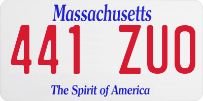MA license plate 441ZU0