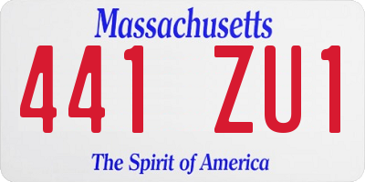 MA license plate 441ZU1