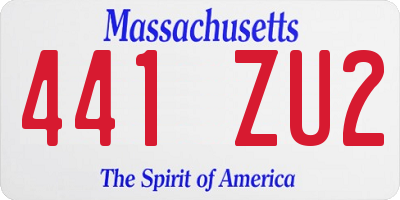 MA license plate 441ZU2