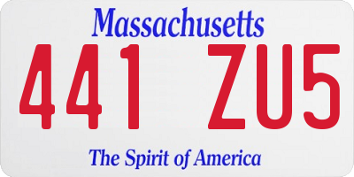MA license plate 441ZU5