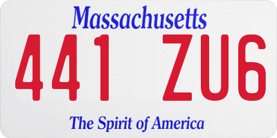 MA license plate 441ZU6