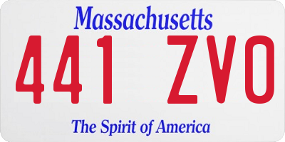 MA license plate 441ZV0