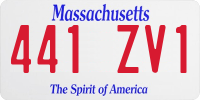 MA license plate 441ZV1